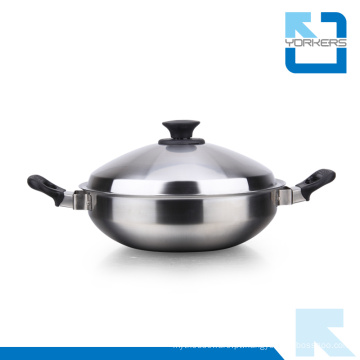 2016 moda duplo punho de aço inoxidável utensílios de cozinha pote de metal